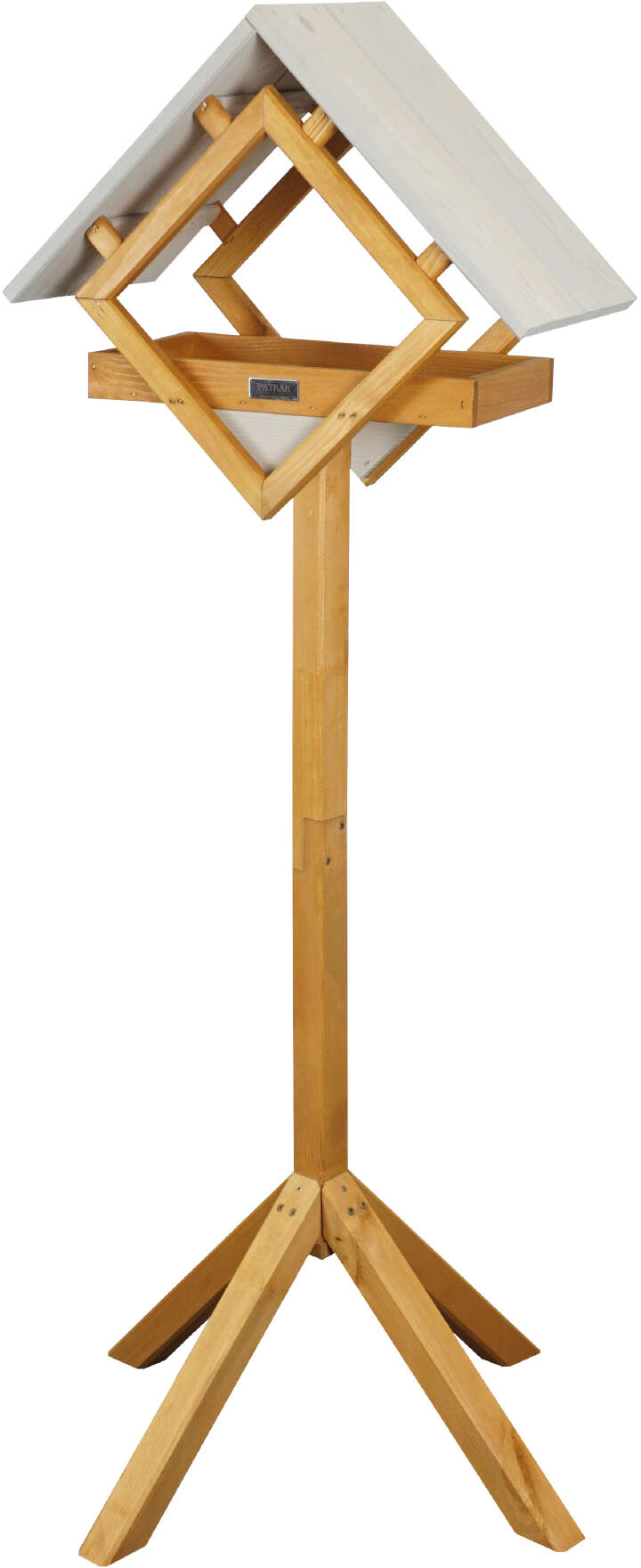 Vogelhaus aus Kiefer, grau / holzfarben